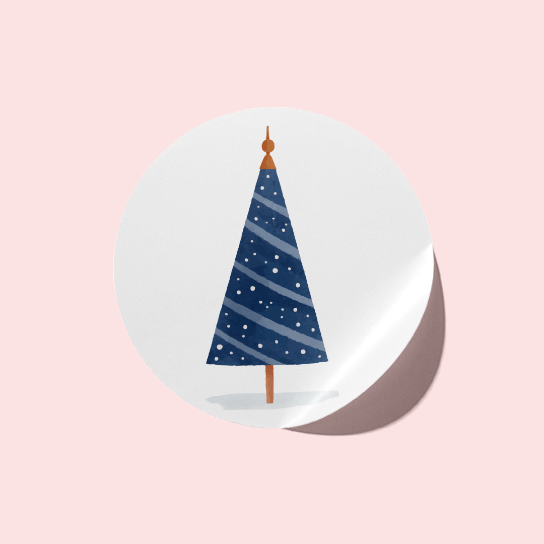 Blue Christmas Tree Stickers