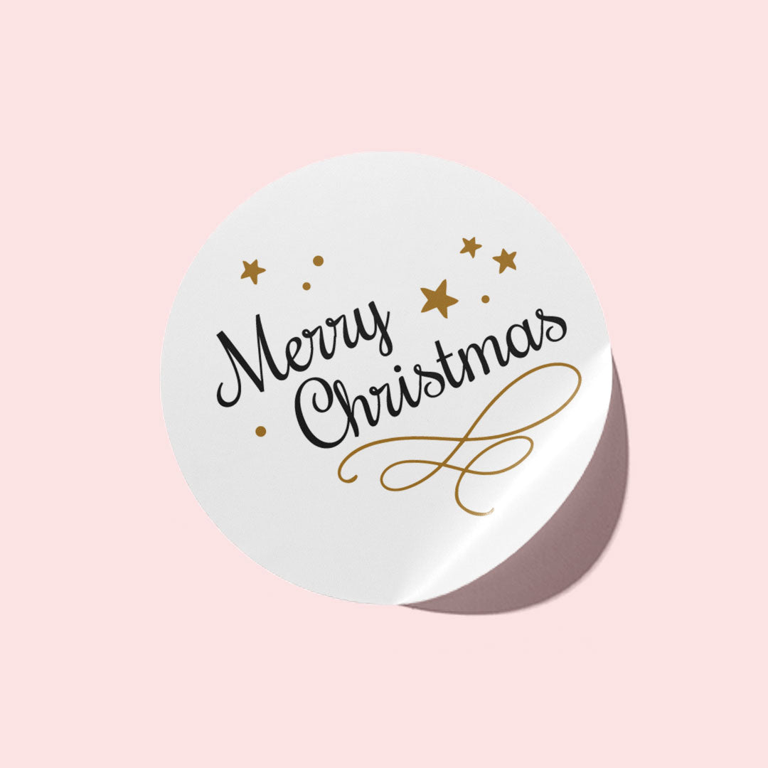 Vintage Beige & Black Christmas Stickers