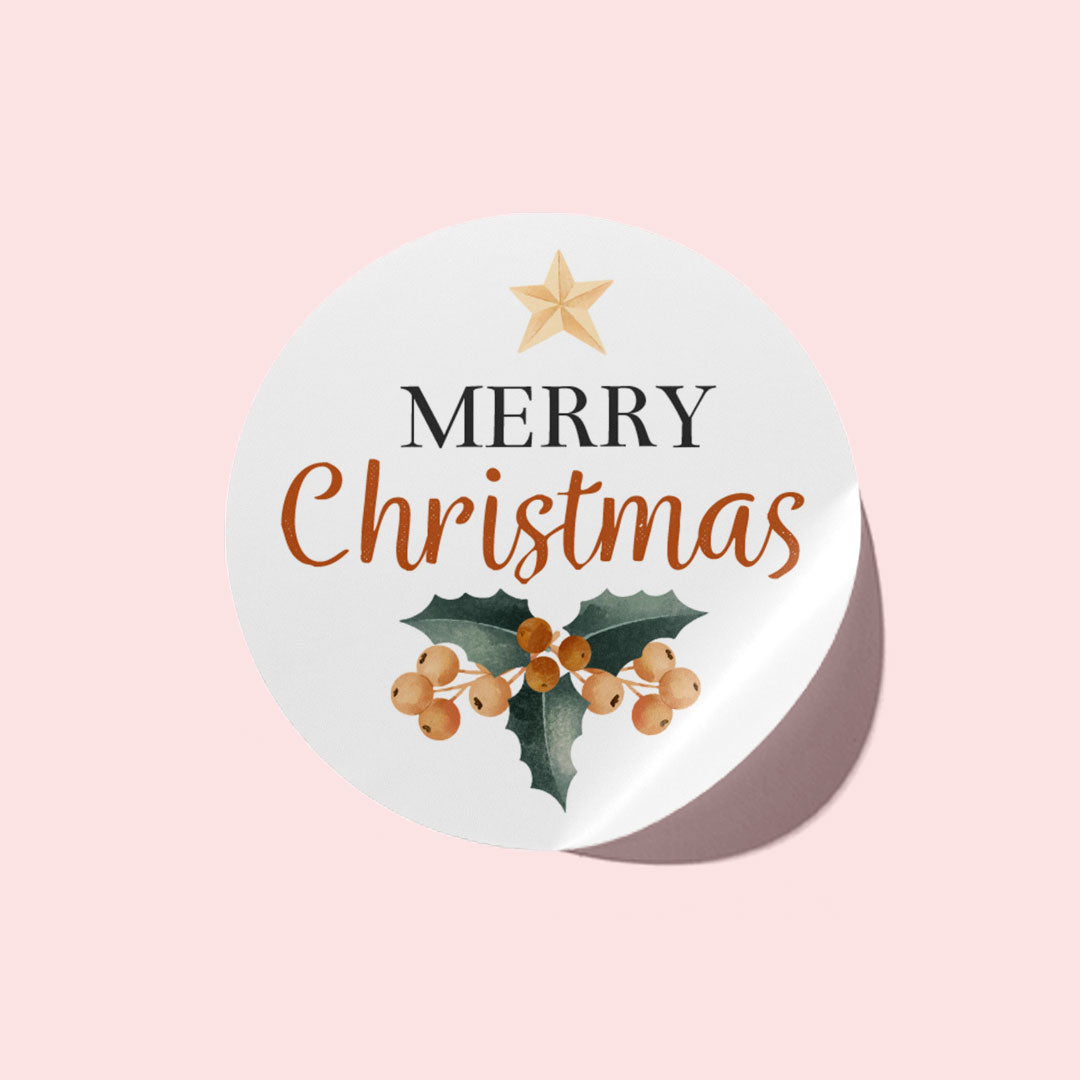 Rustic Christmas Wreath Stickers