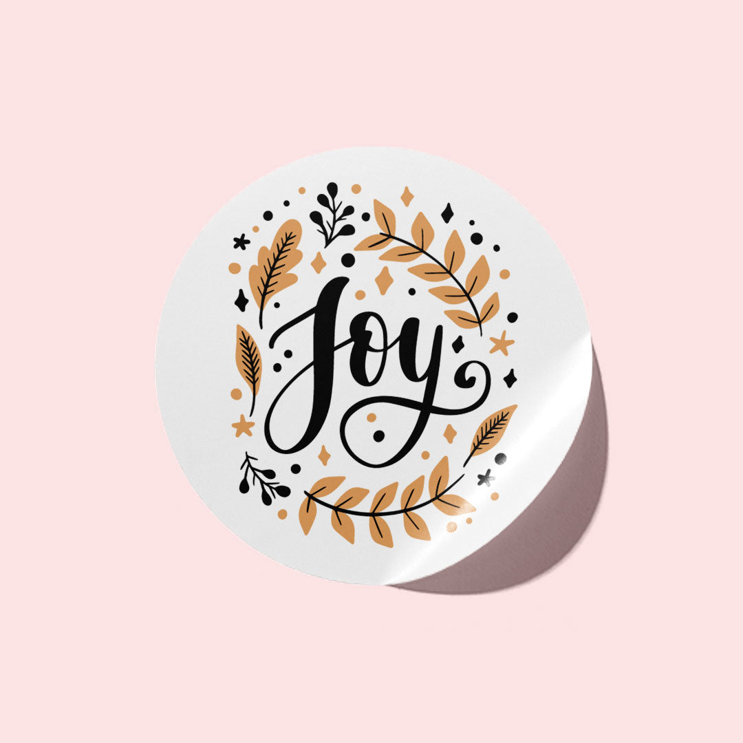 Black & Beige Christmas Stickers