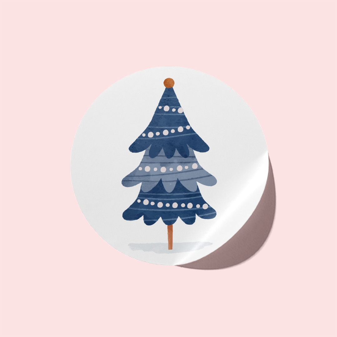 Blue Christmas Tree Stickers