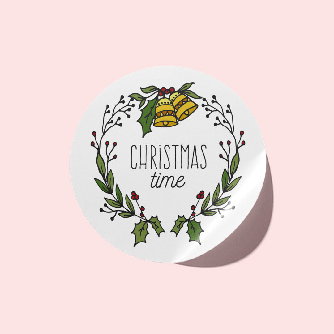 Festive Wreaths Merry Christmas Stickers