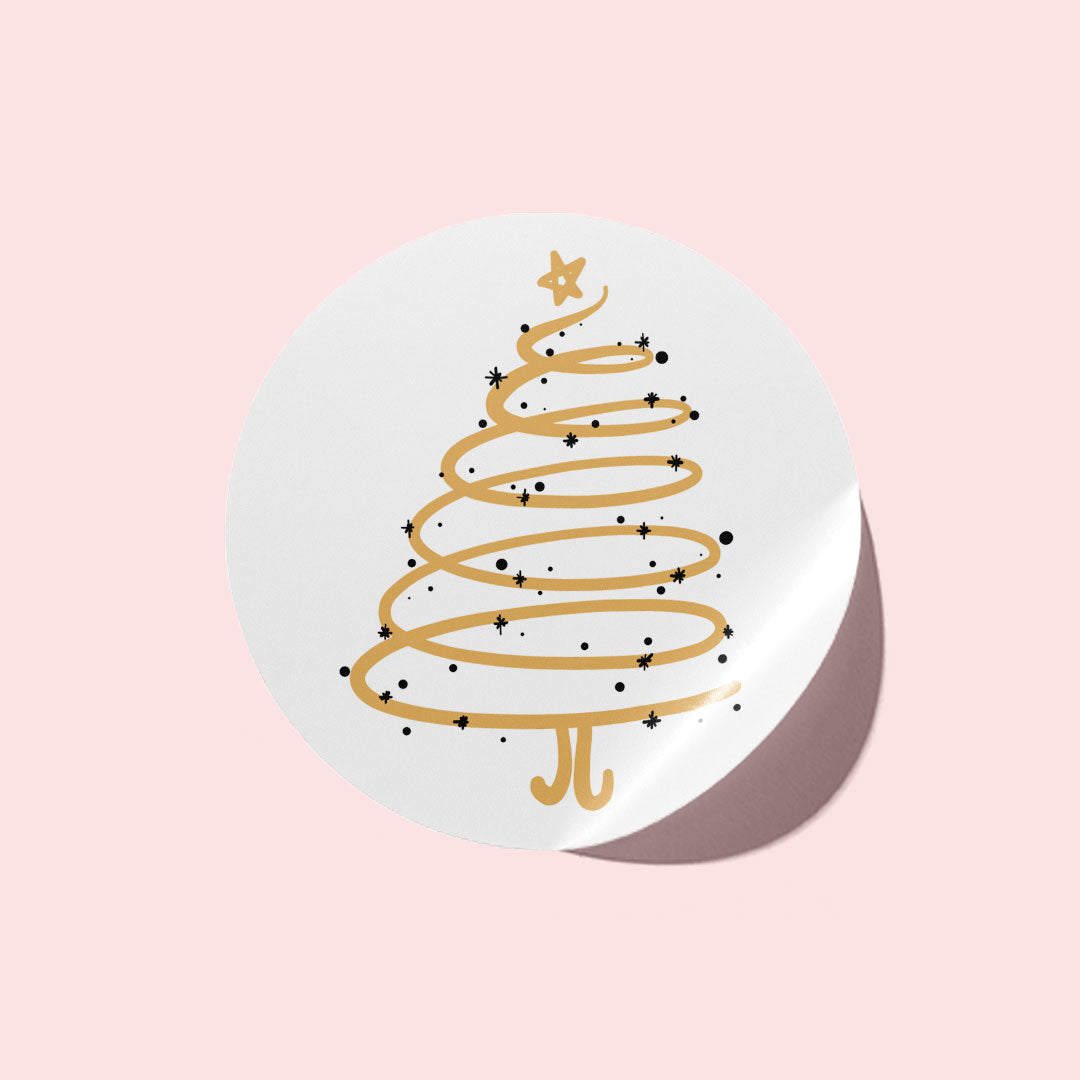 Black and Tan Christmas Tree Stickers