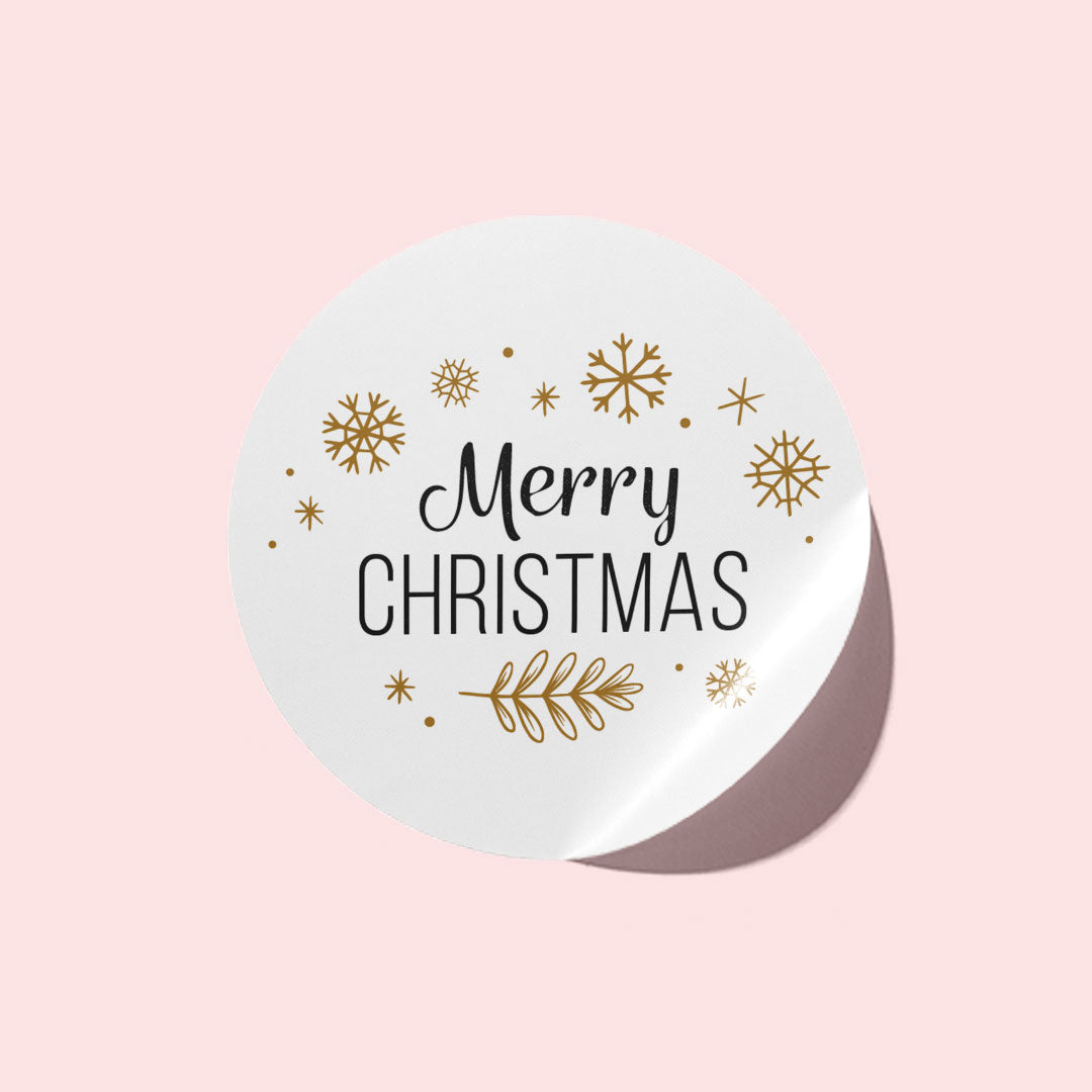 Vintage Beige & Black Christmas Stickers