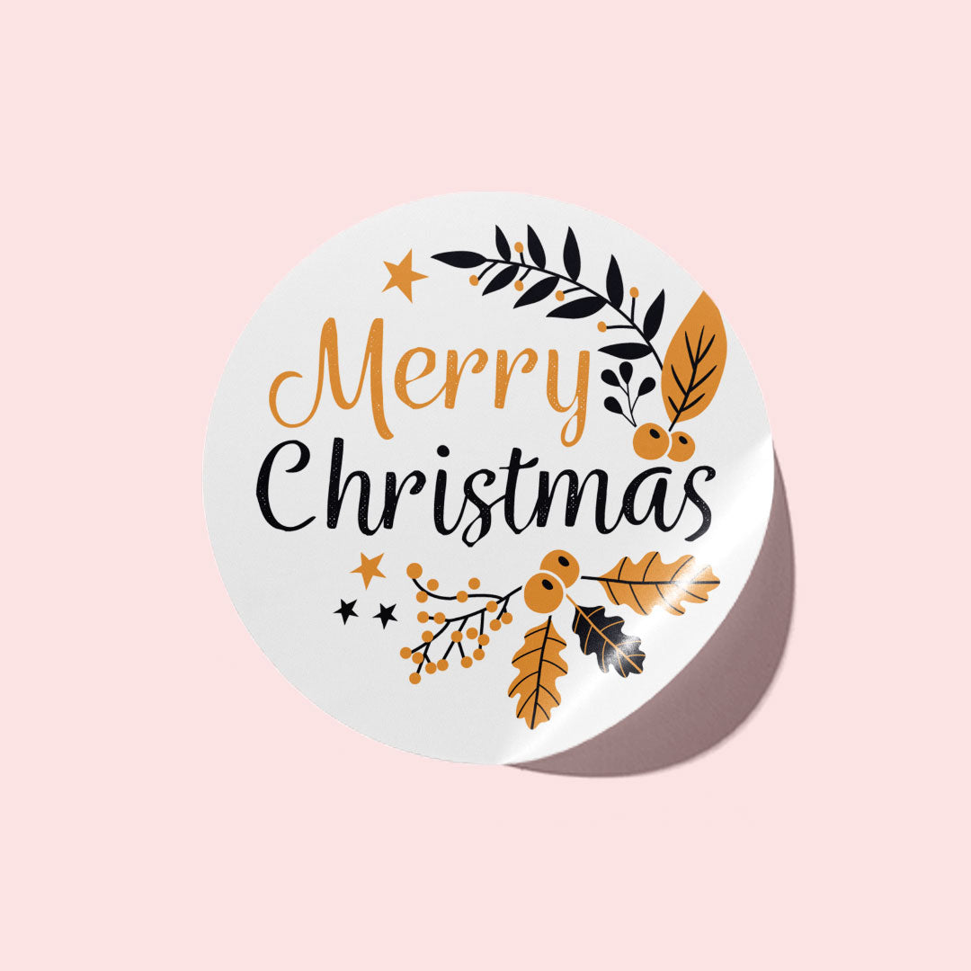 Rustic Merry Christmas Stickers