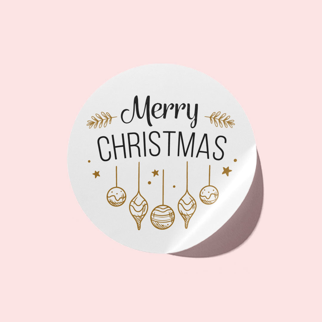 Vintage Beige & Black Christmas Stickers