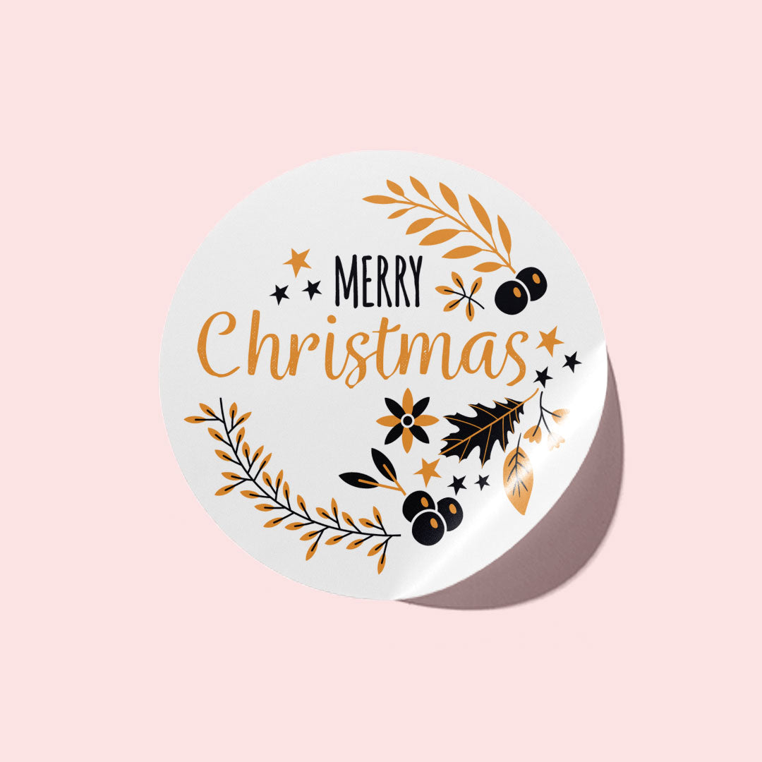 Rustic Merry Christmas Stickers