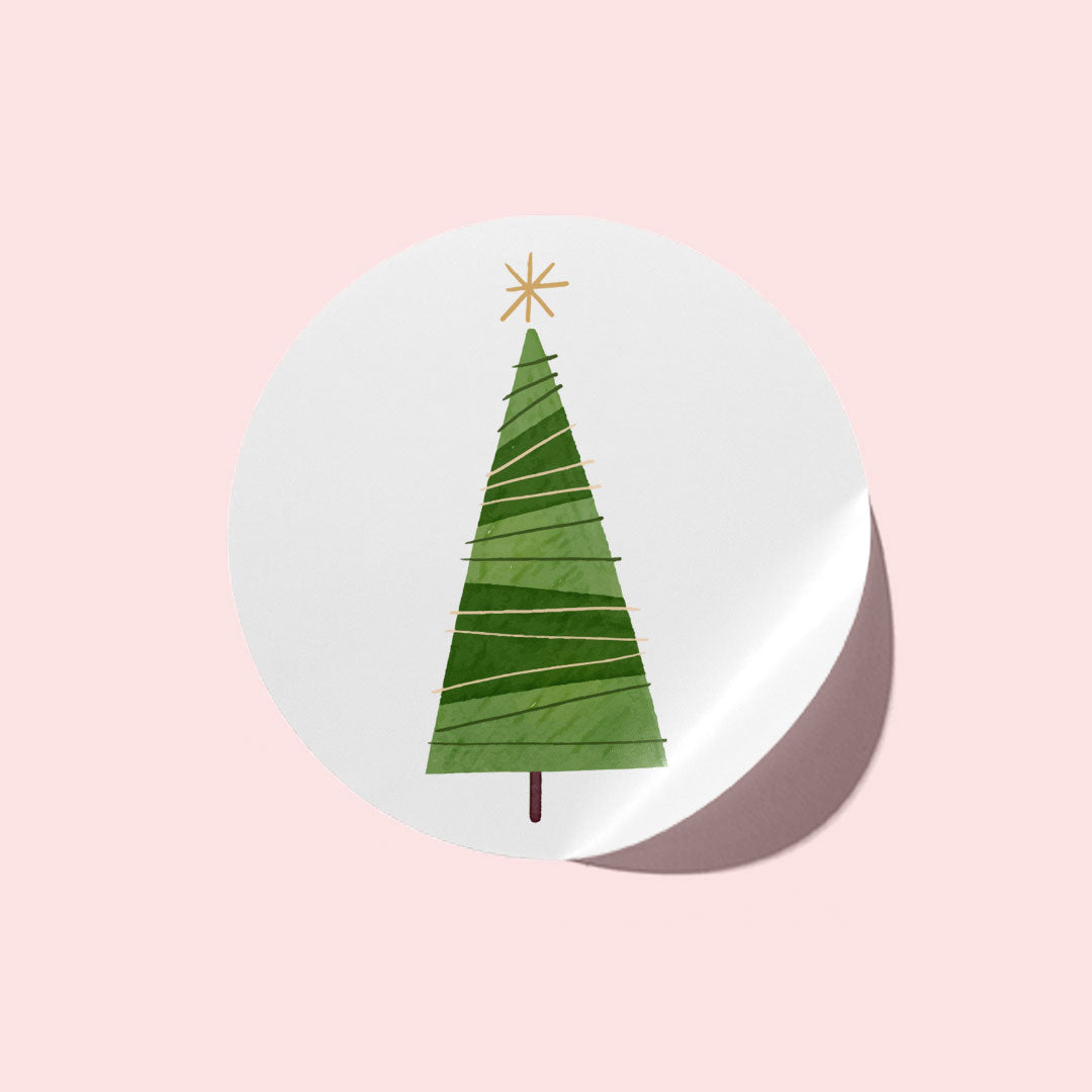 Green Christmas Tree Stickers