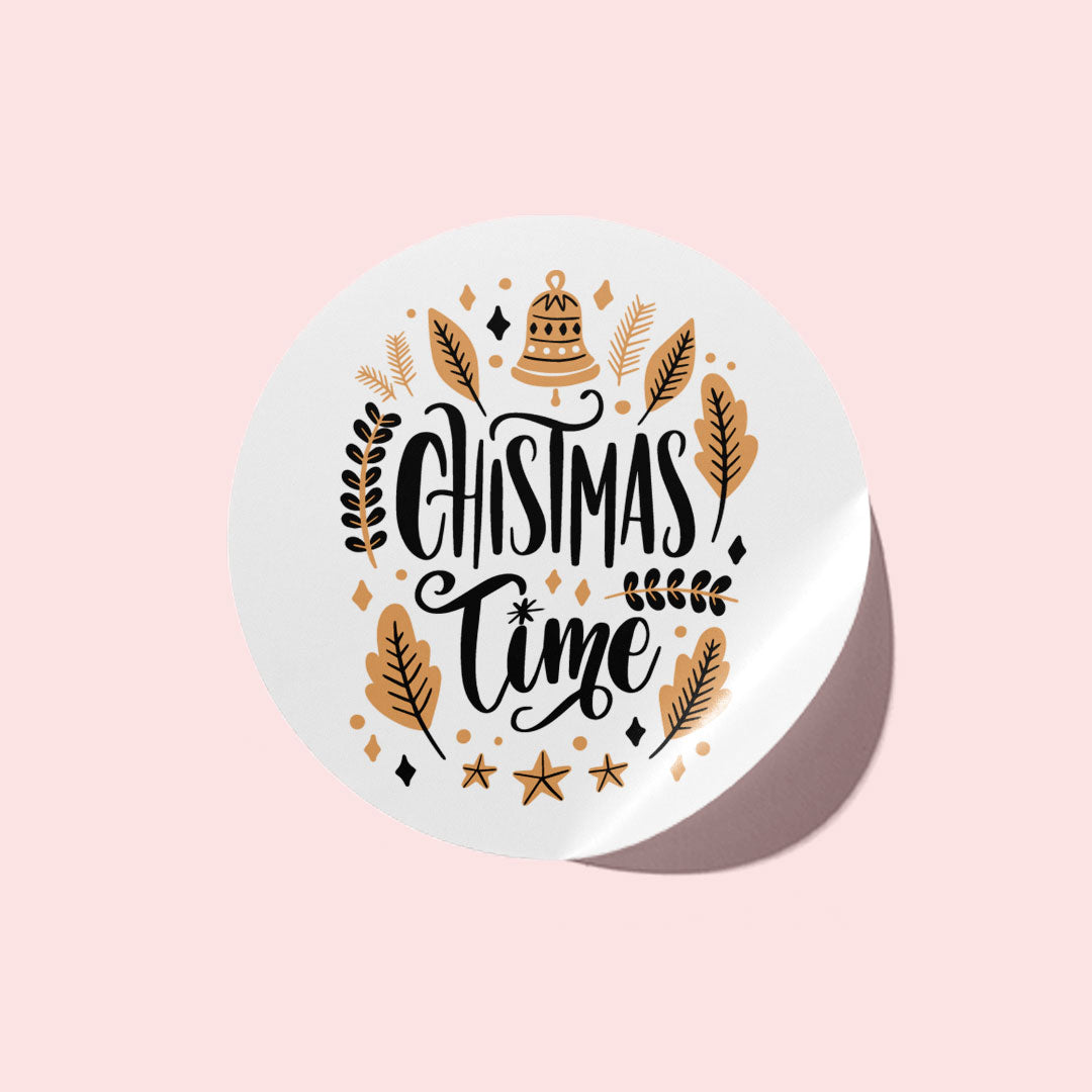 Black & Beige Christmas Stickers