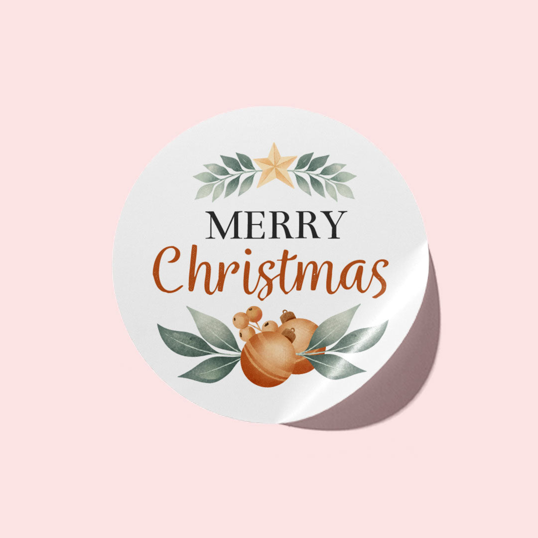 Rustic Christmas Wreath Stickers