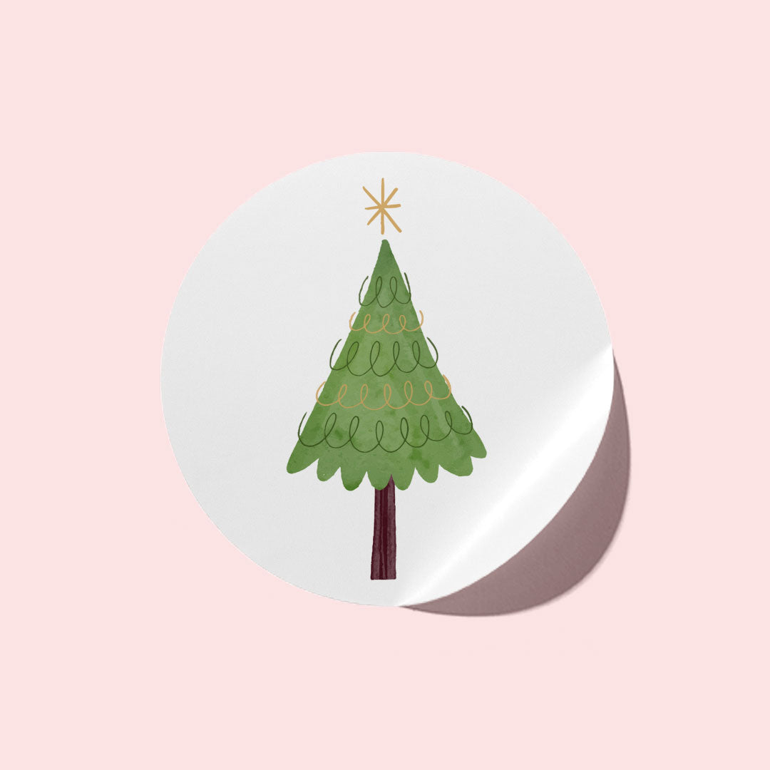 Green Christmas Tree Stickers