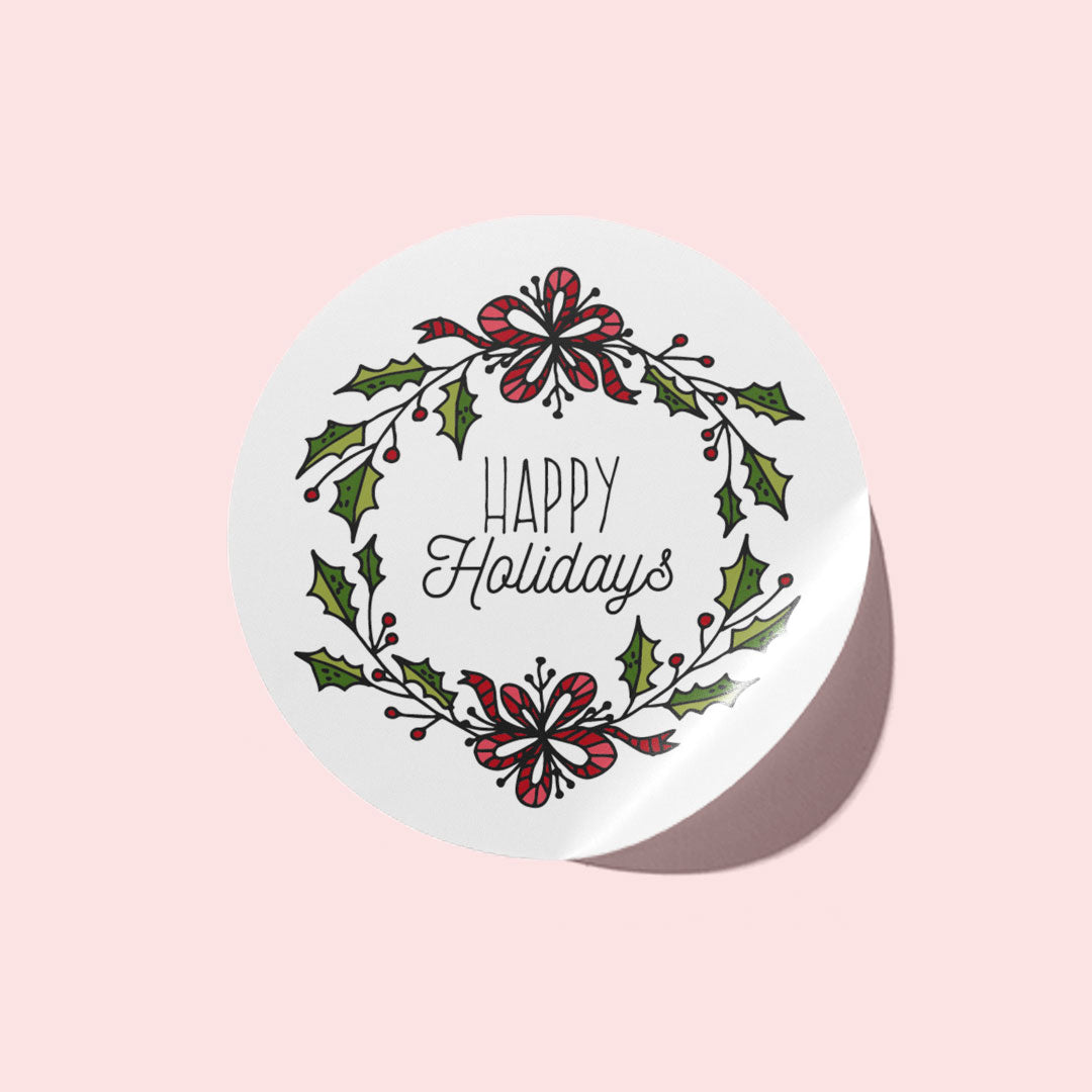 Festive Wreaths Merry Christmas Stickers