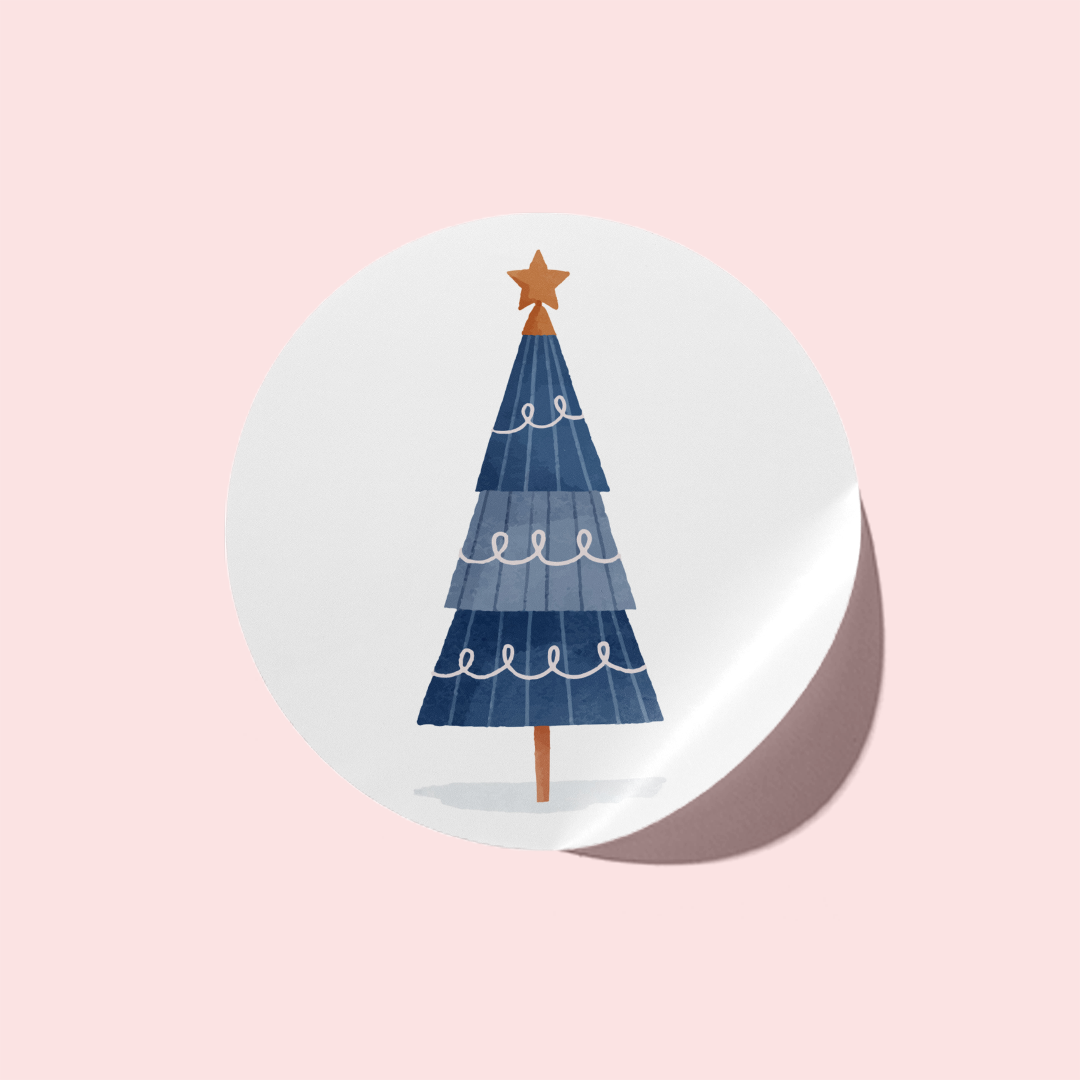 Blue Christmas Tree Stickers