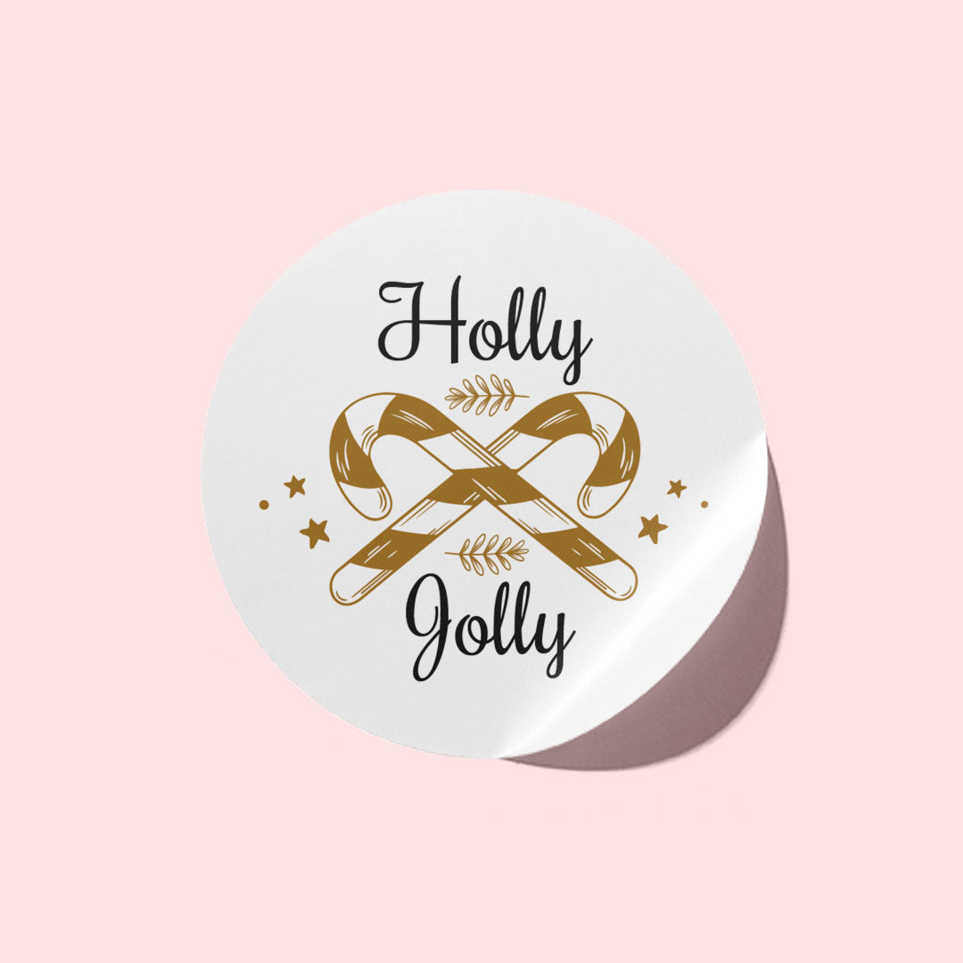 Vintage Beige & Black Christmas Stickers