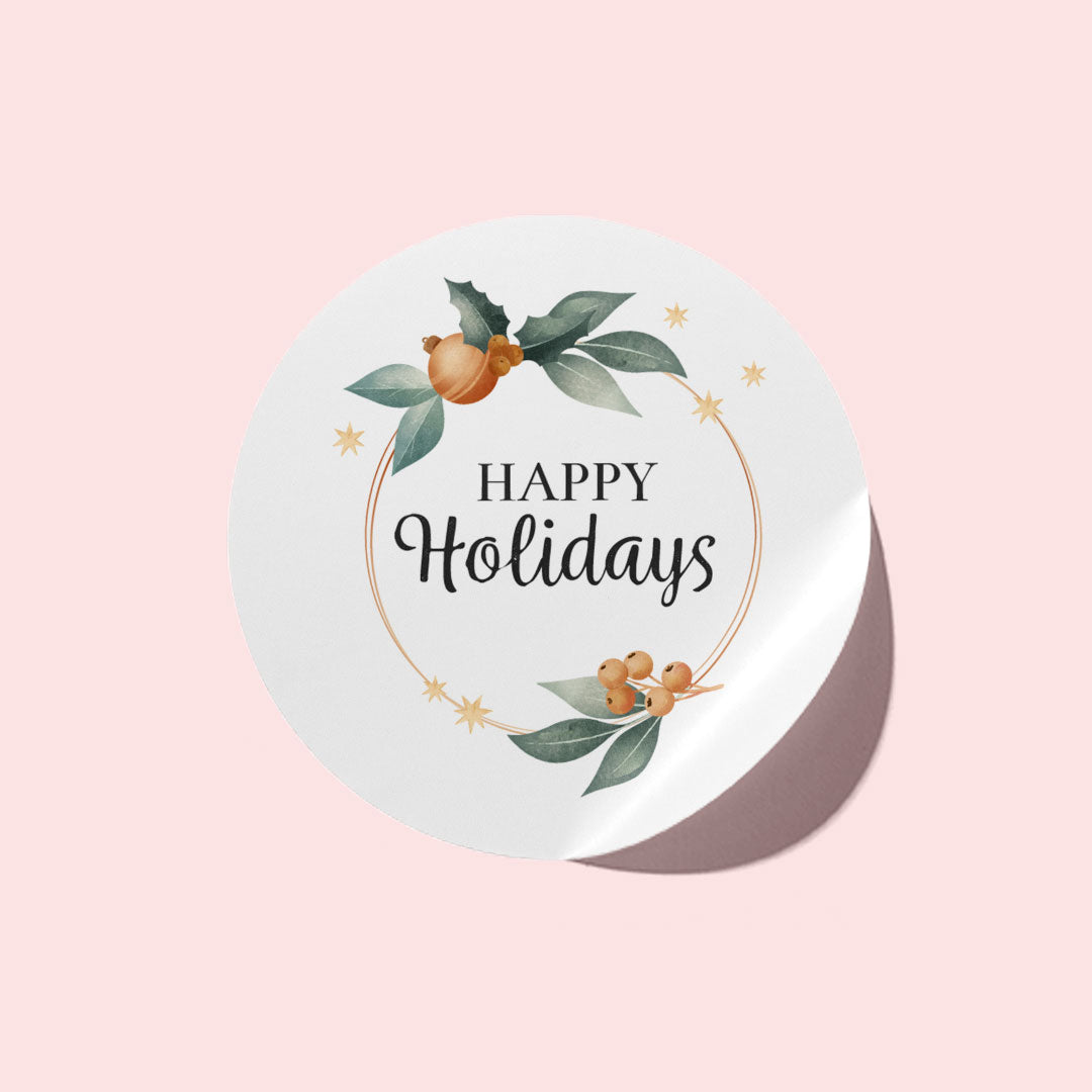 Rustic Christmas Wreath Stickers