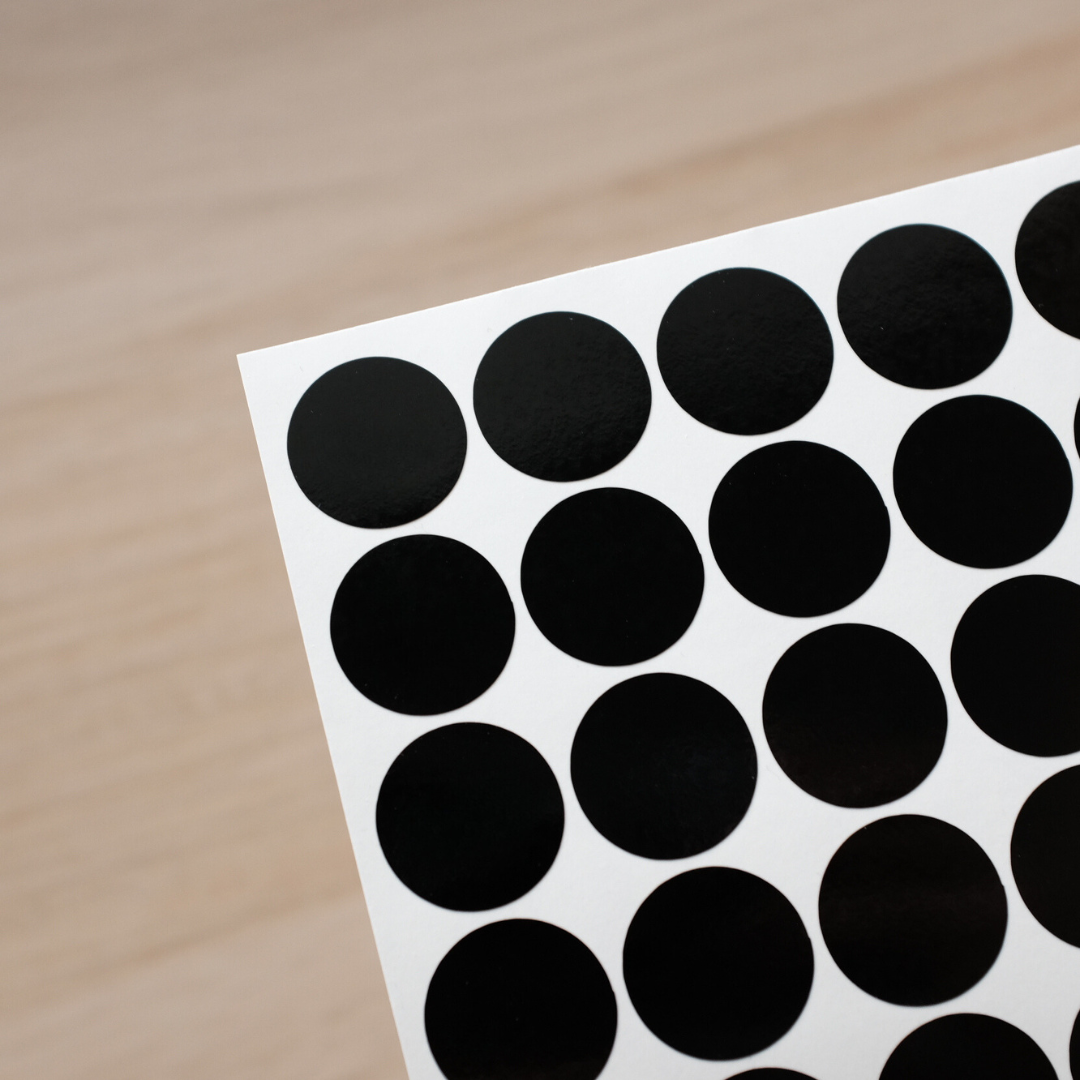 Black Vinyl Circle Stickers