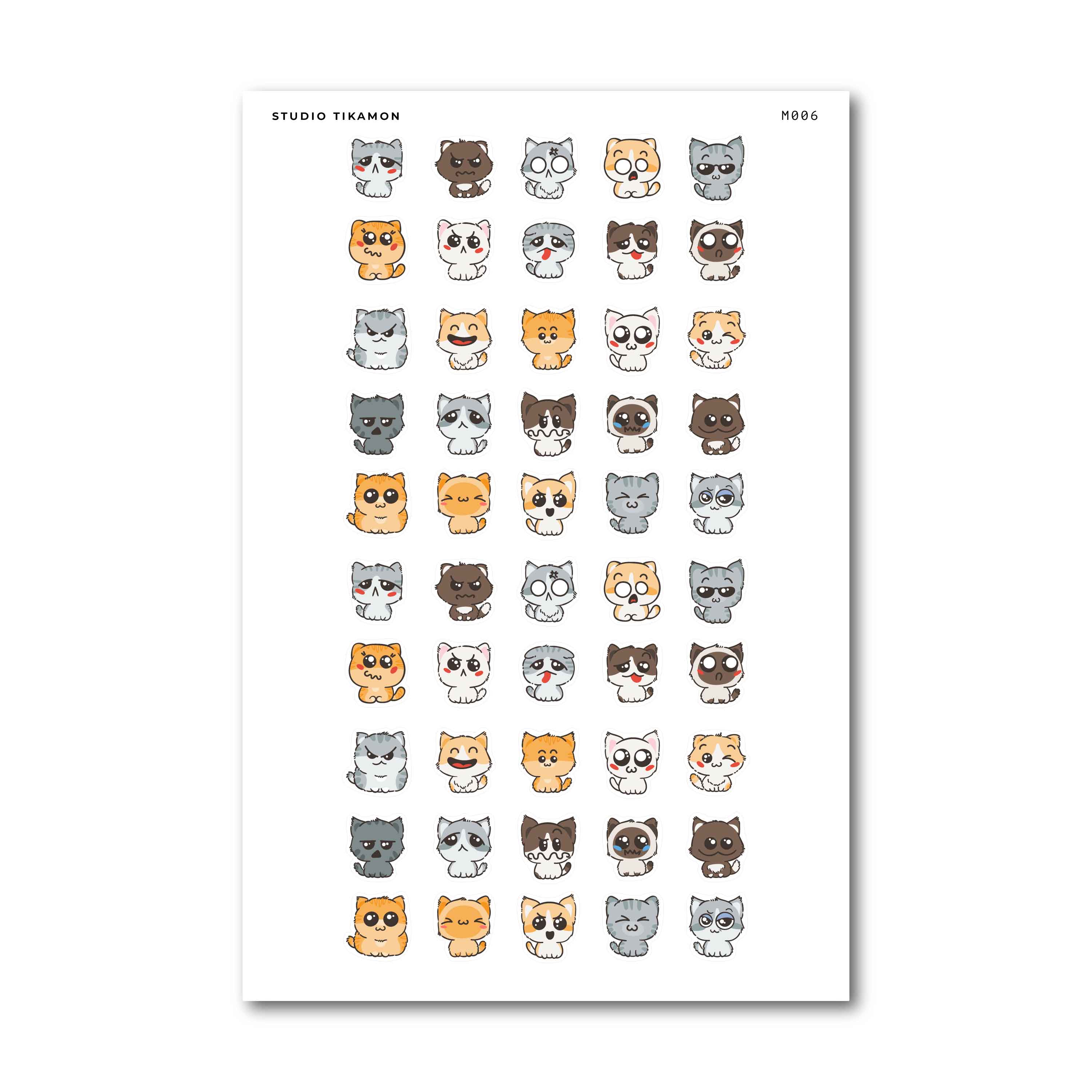 cat moods planner stickers