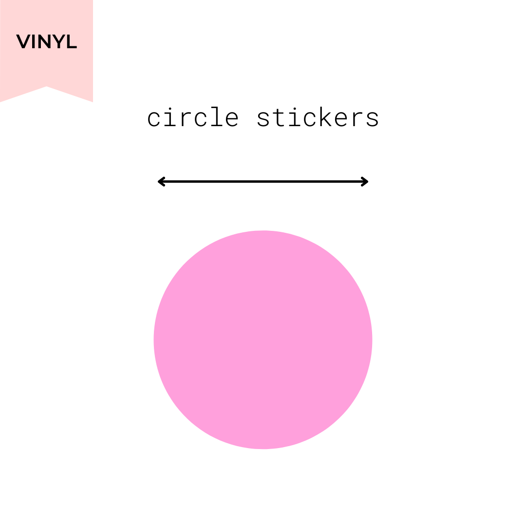 Pink Vinyl Circle Stickers