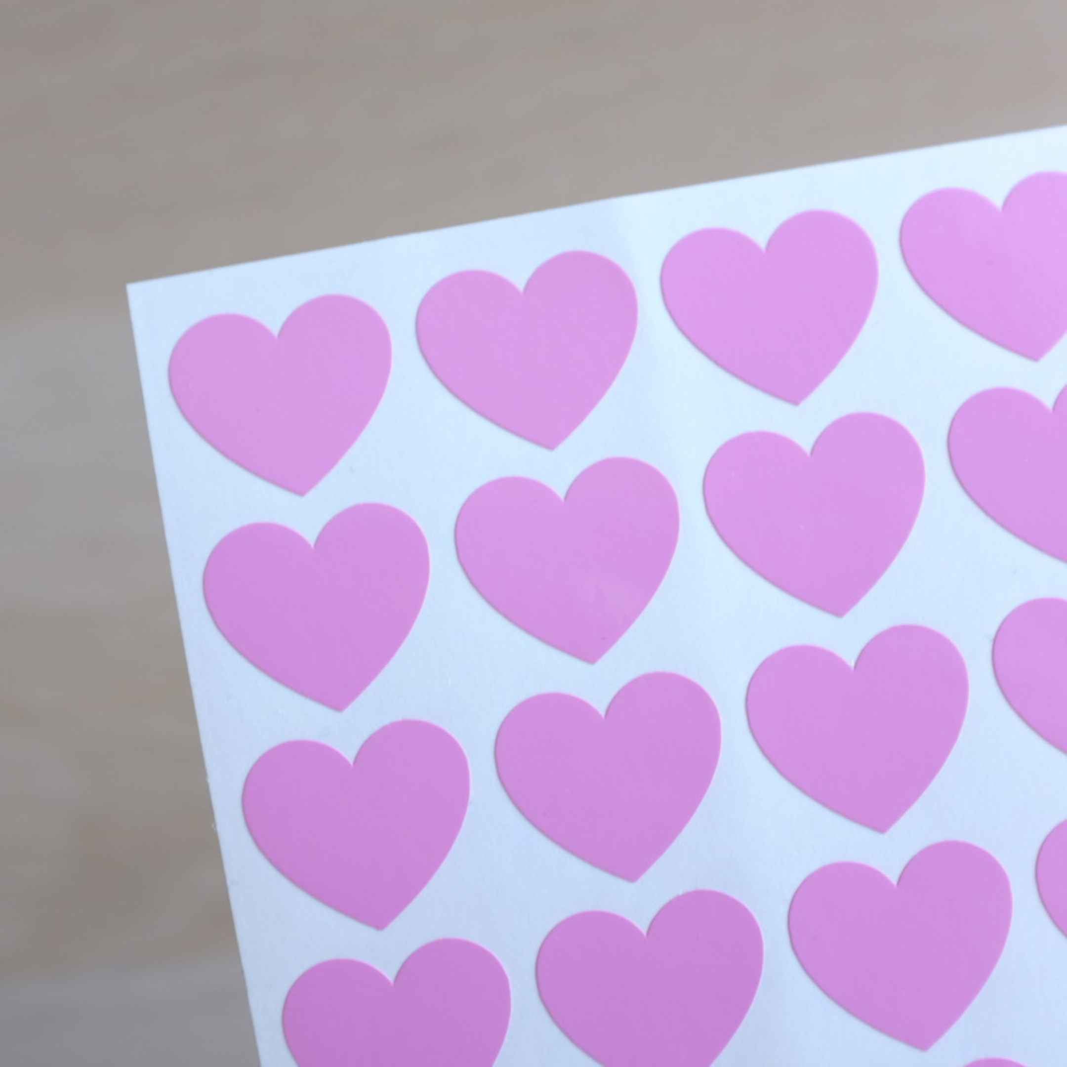 Pink Vinyl Love Heart Stickers