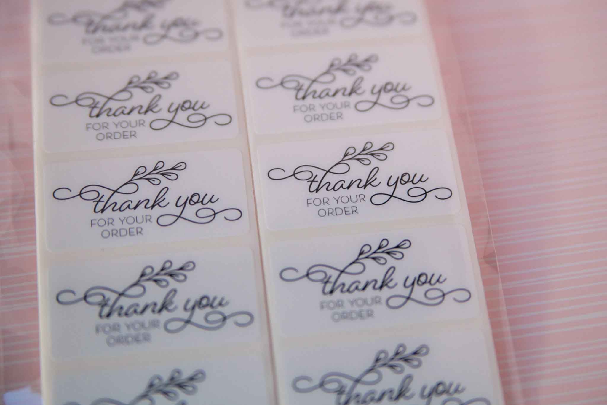 Botanical Thank You For Your Order Stickers