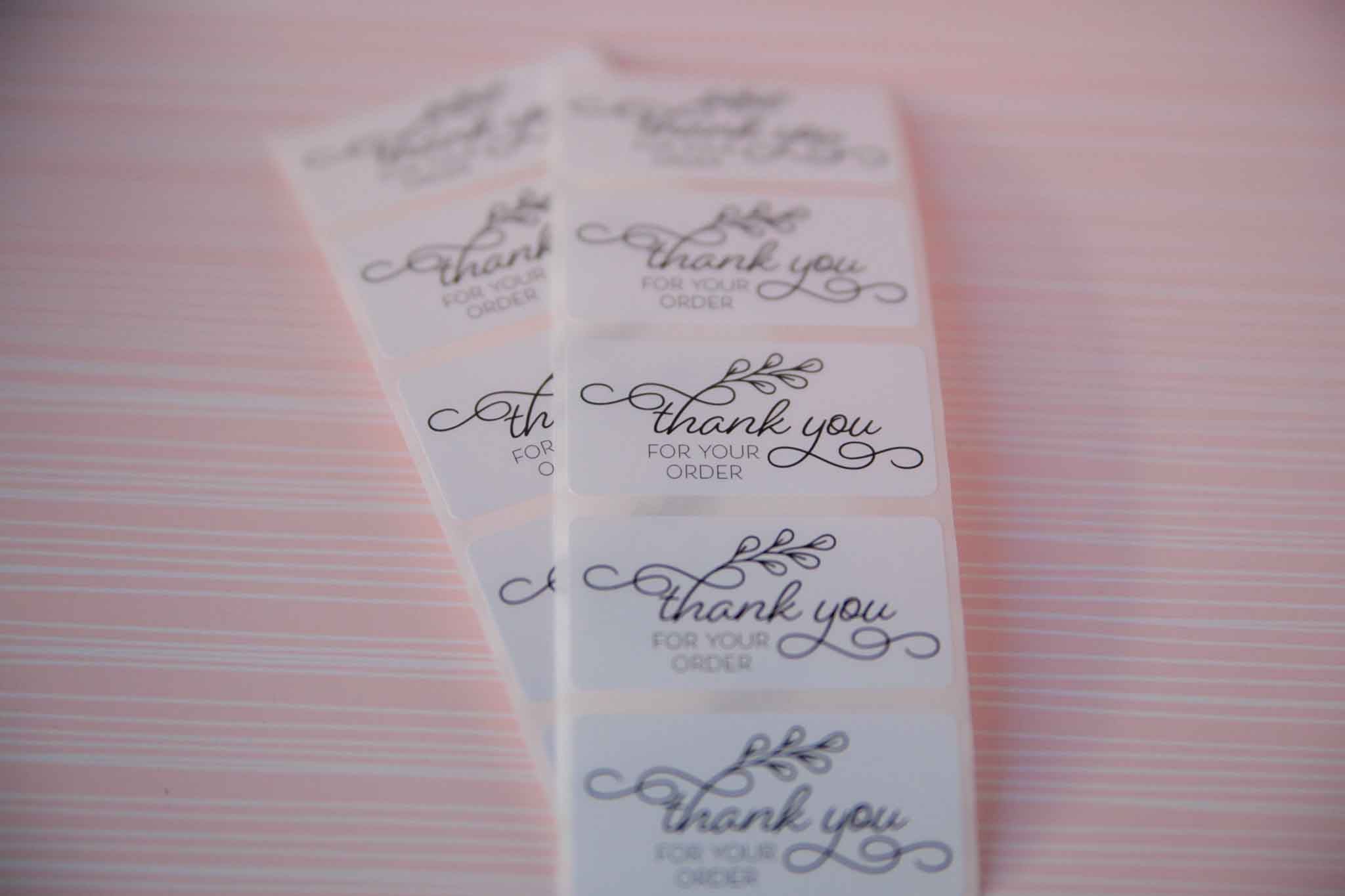 Botanical Thank You For Your Order Stickers