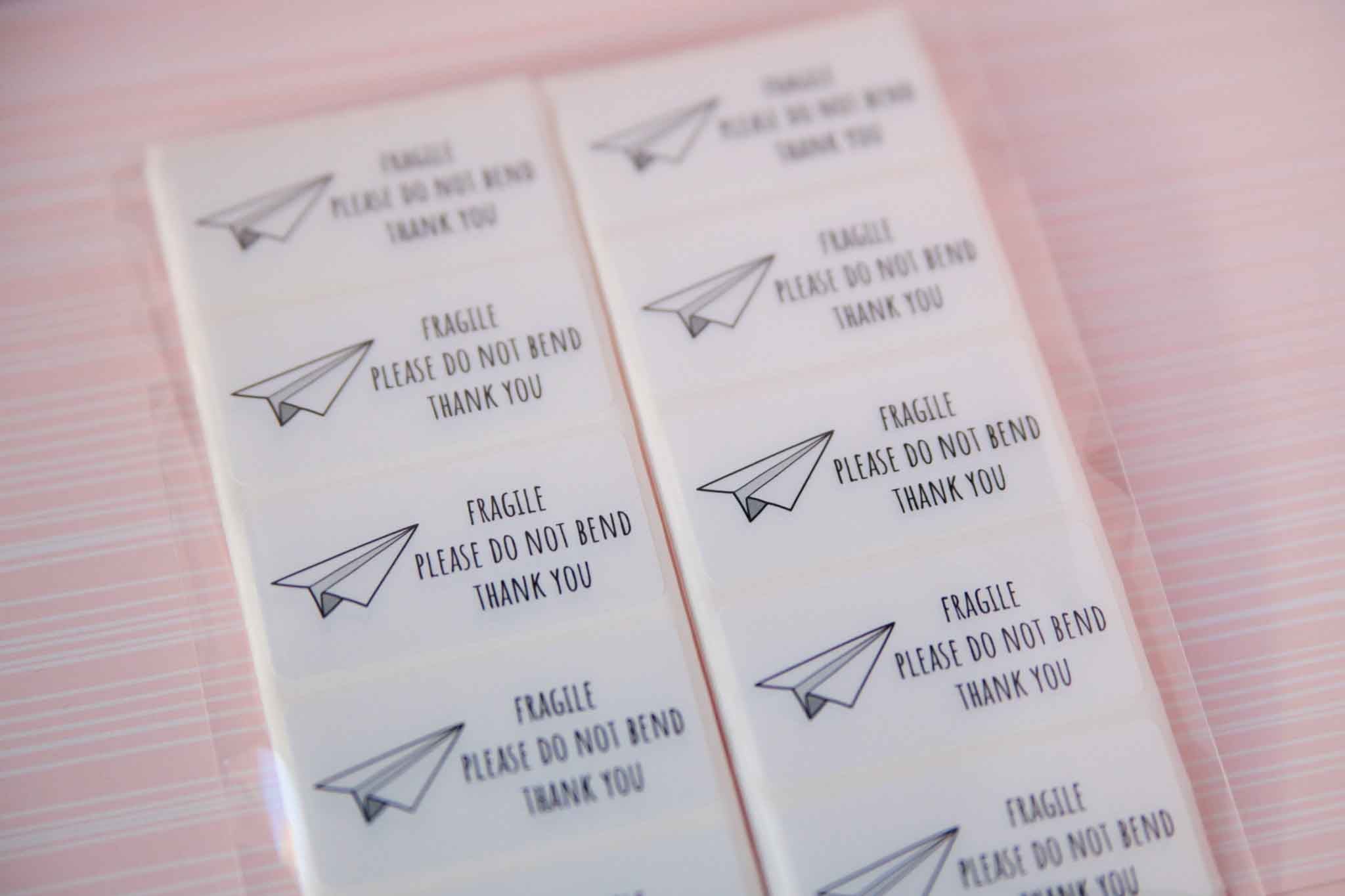 Paper Plane Fragile Please Do Not Bend Stickers