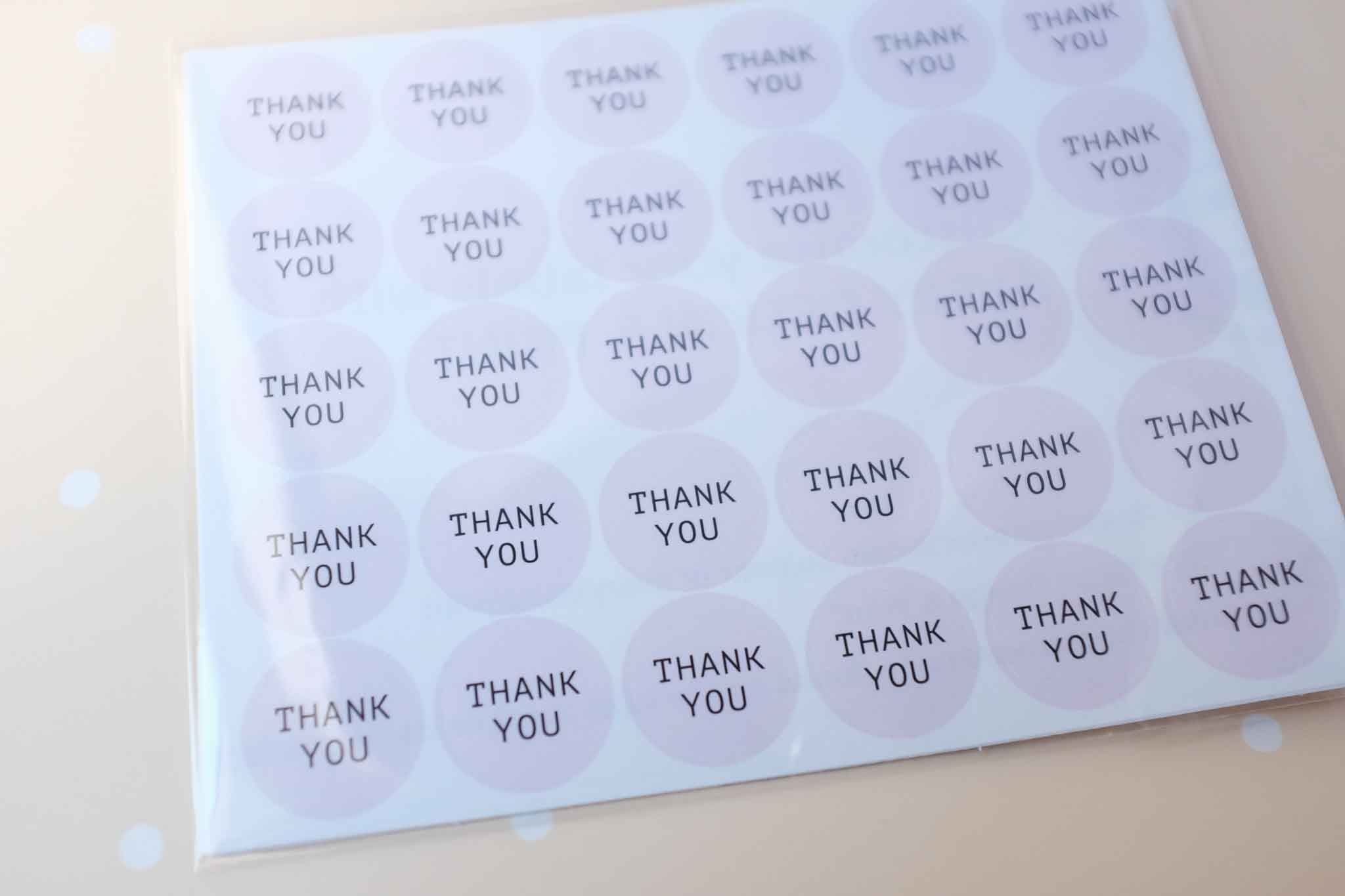 Pink Thank You Stickers