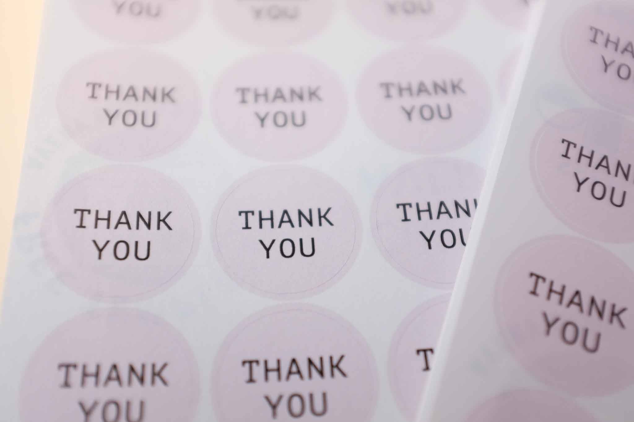 Pink Thank You Stickers