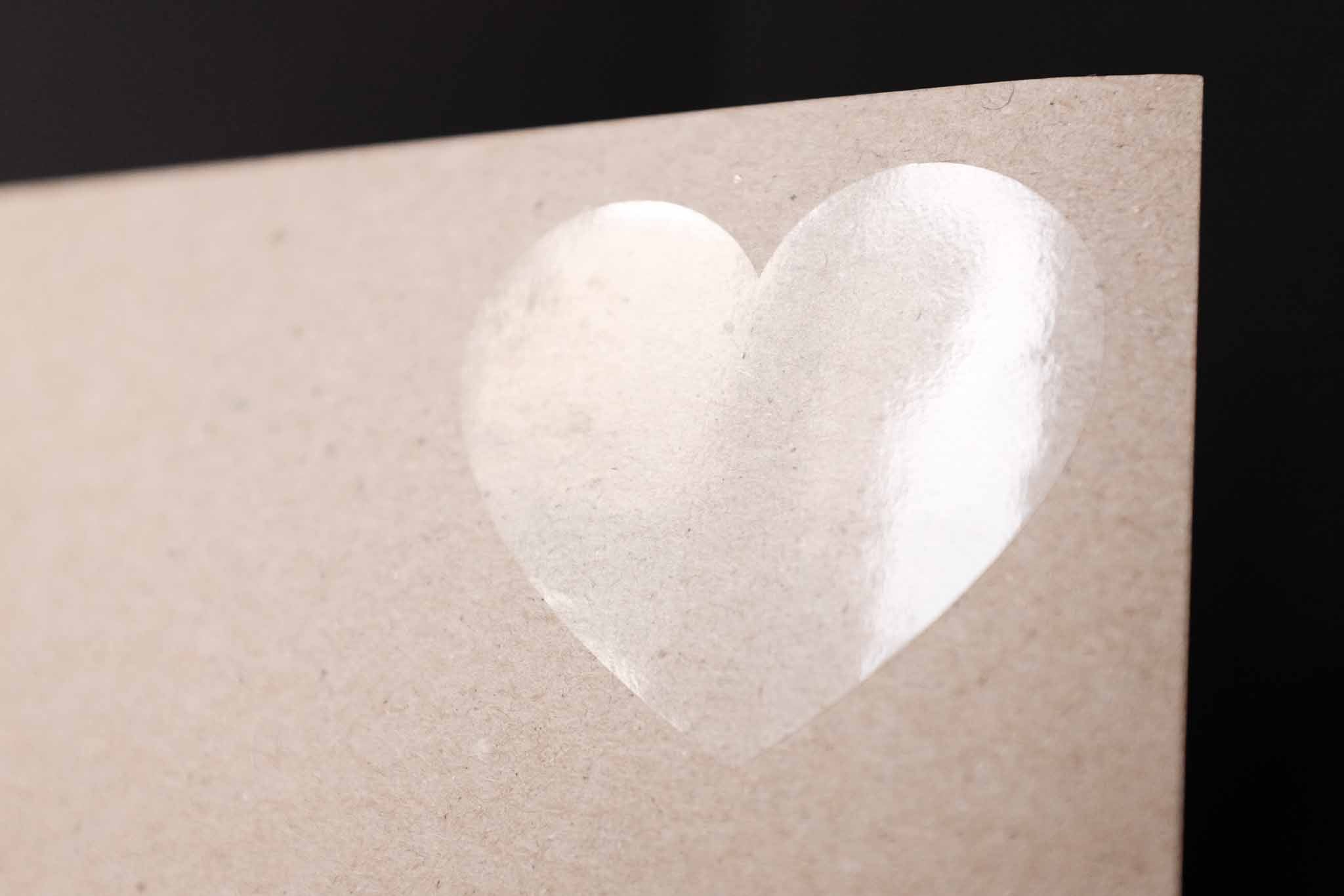 Clear Vinyl Heart Stickers