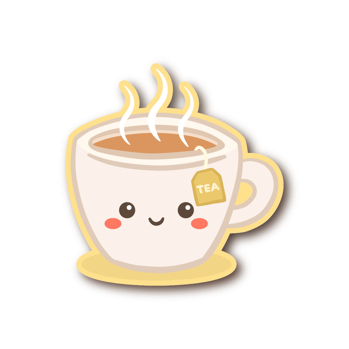 kawaii cup of tea sticker