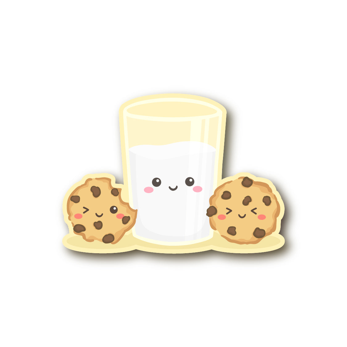 kawaii milk and cookies sticker