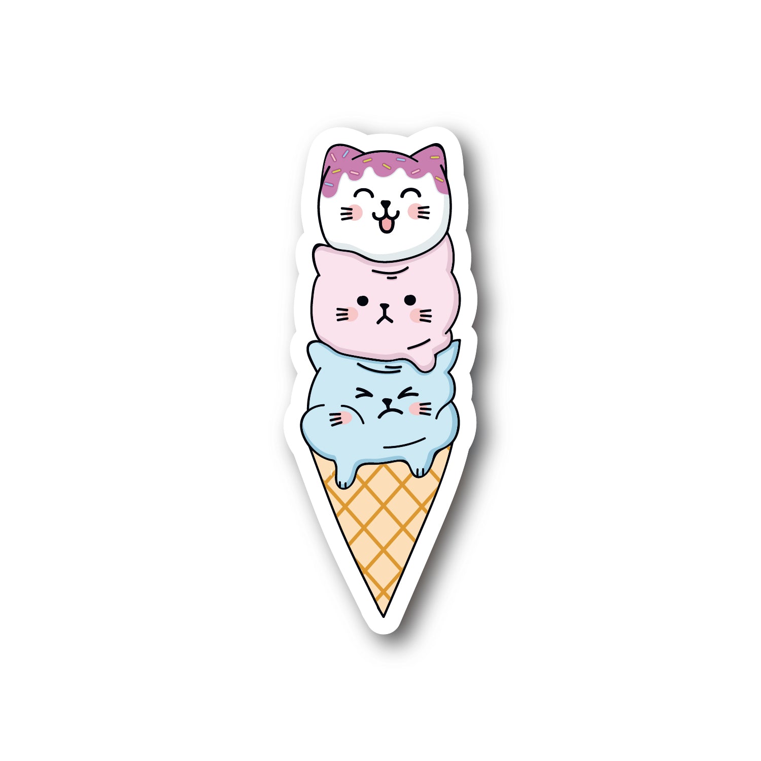 cat ice cream sticker