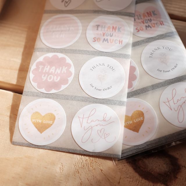 Thank You Packaging Stickers 25mm