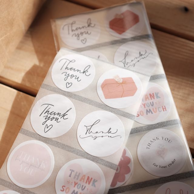 Thank You Packaging Stickers 25mm