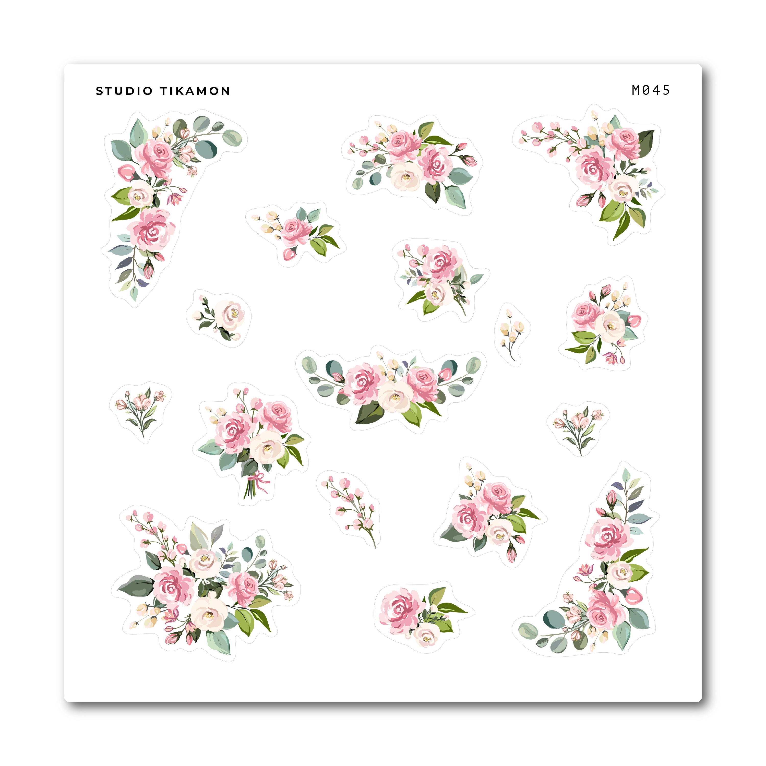 pink roses stickers