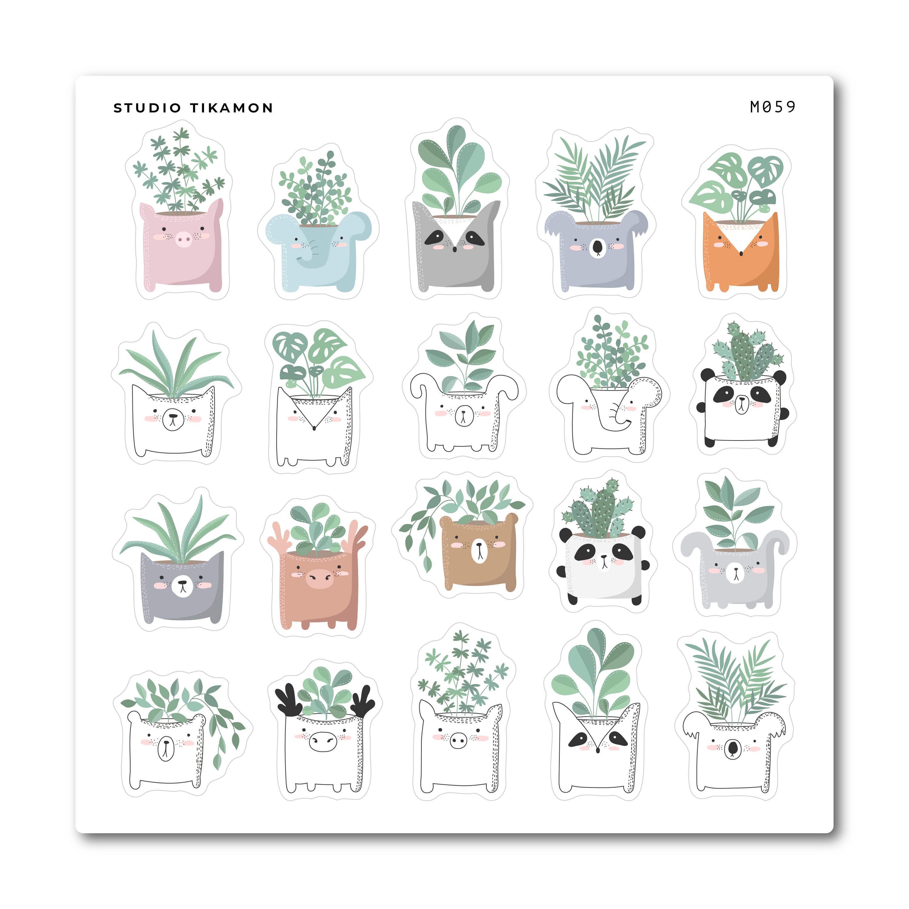 potted house plant stickers