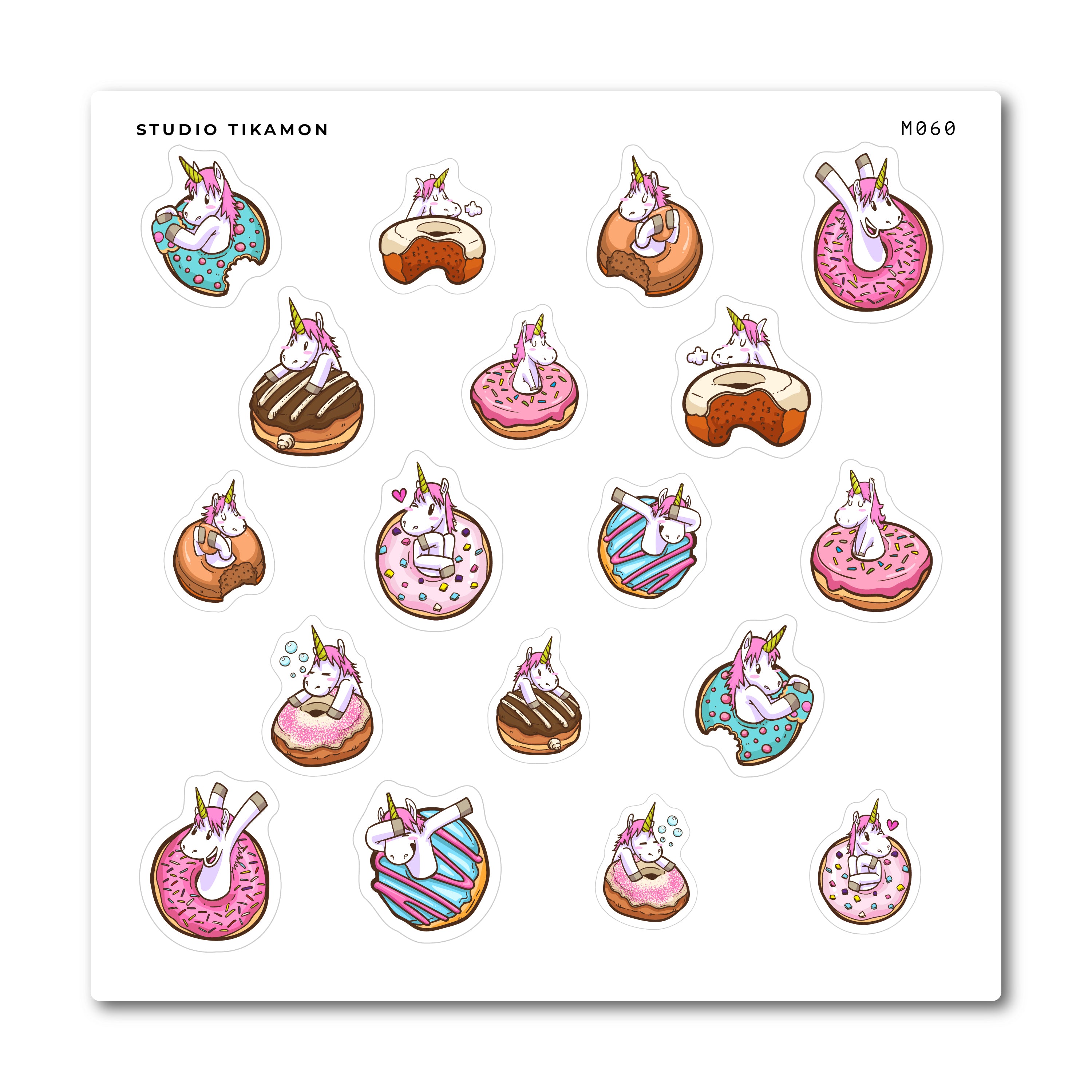 unicorn donut stickers